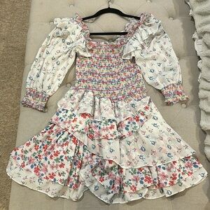 Multicolor Mini dress with sleeves Size Small lightweight fabric